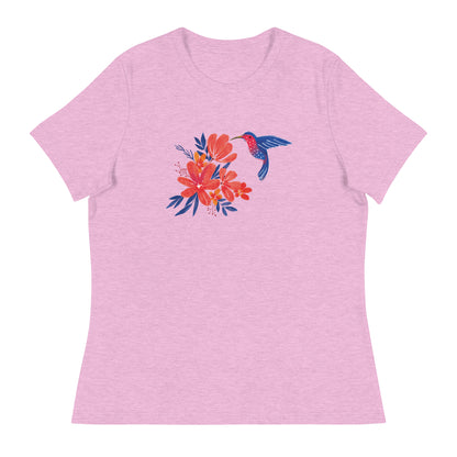 Hummingbird & Flowers Women's Relaxed T-Shirt