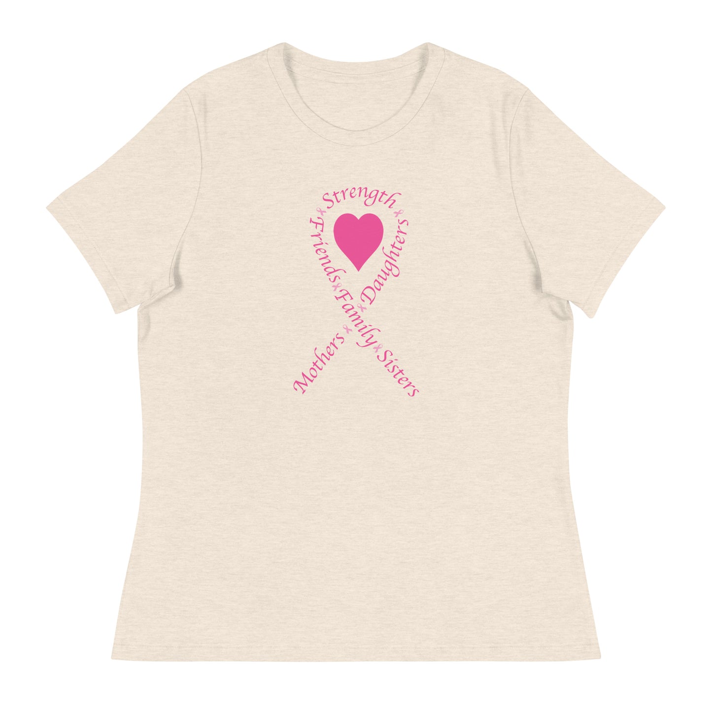 Pink Heart Ribbon Women's Relaxed T-Shirt