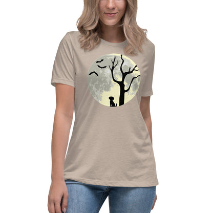 Spooky Tree & Pup Women's Relaxed T-Shirt