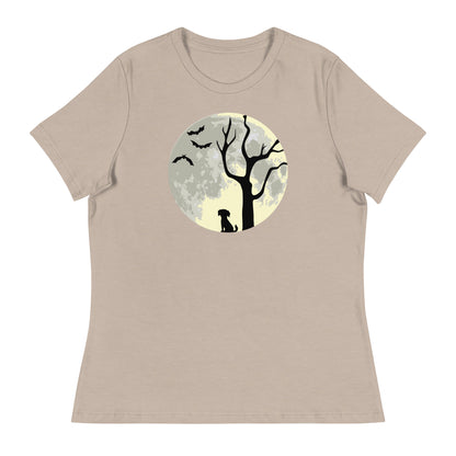 Spooky Tree & Pup Women's Relaxed T-Shirt