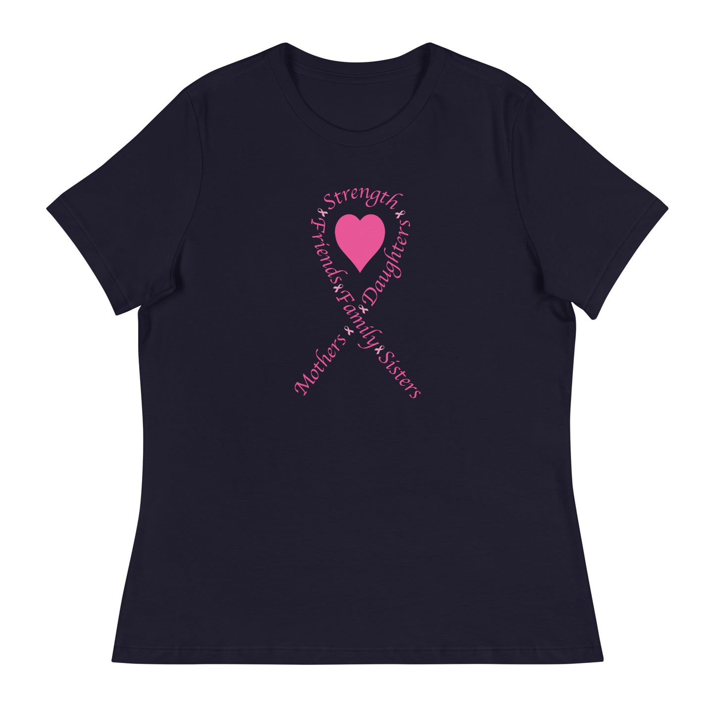 Pink Heart Ribbon Women's Relaxed T-Shirt