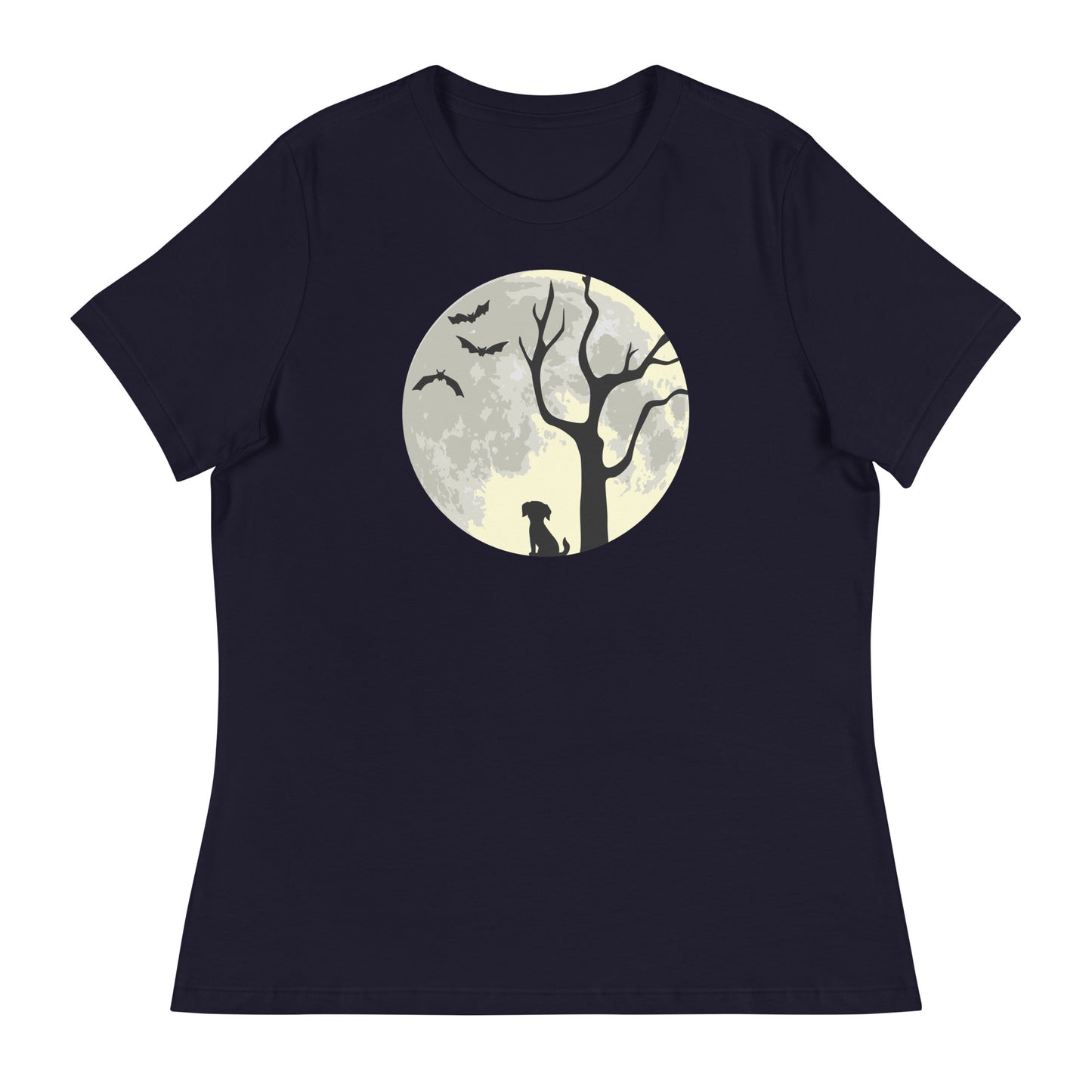 Spooky Tree & Pup Women's Relaxed T-Shirt