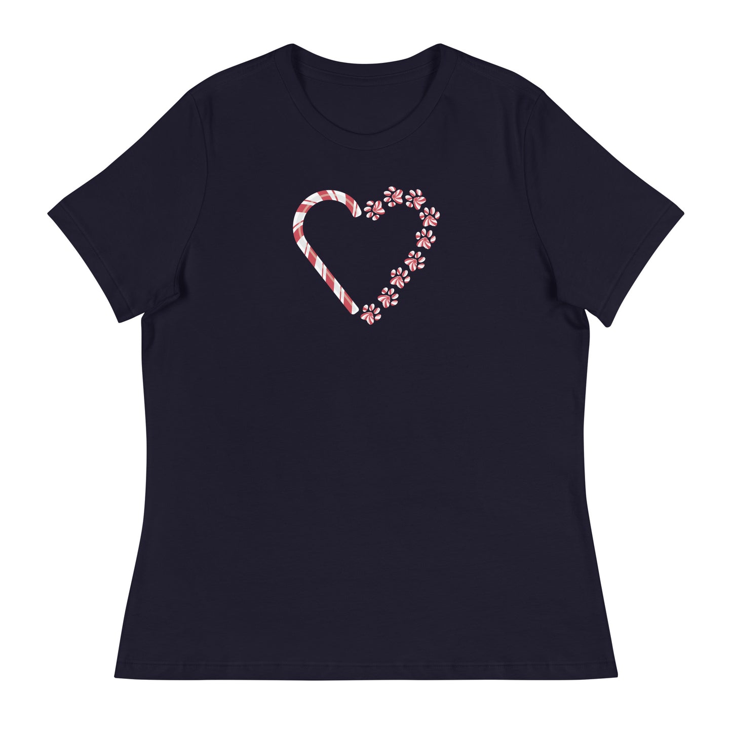 Candy Cane Heart Women's Relaxed T-Shirt