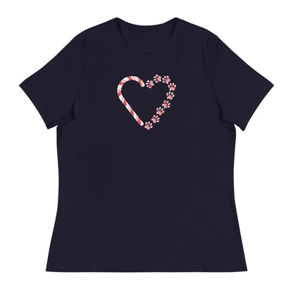 Candy Cane Heart Women's Relaxed T-Shirt