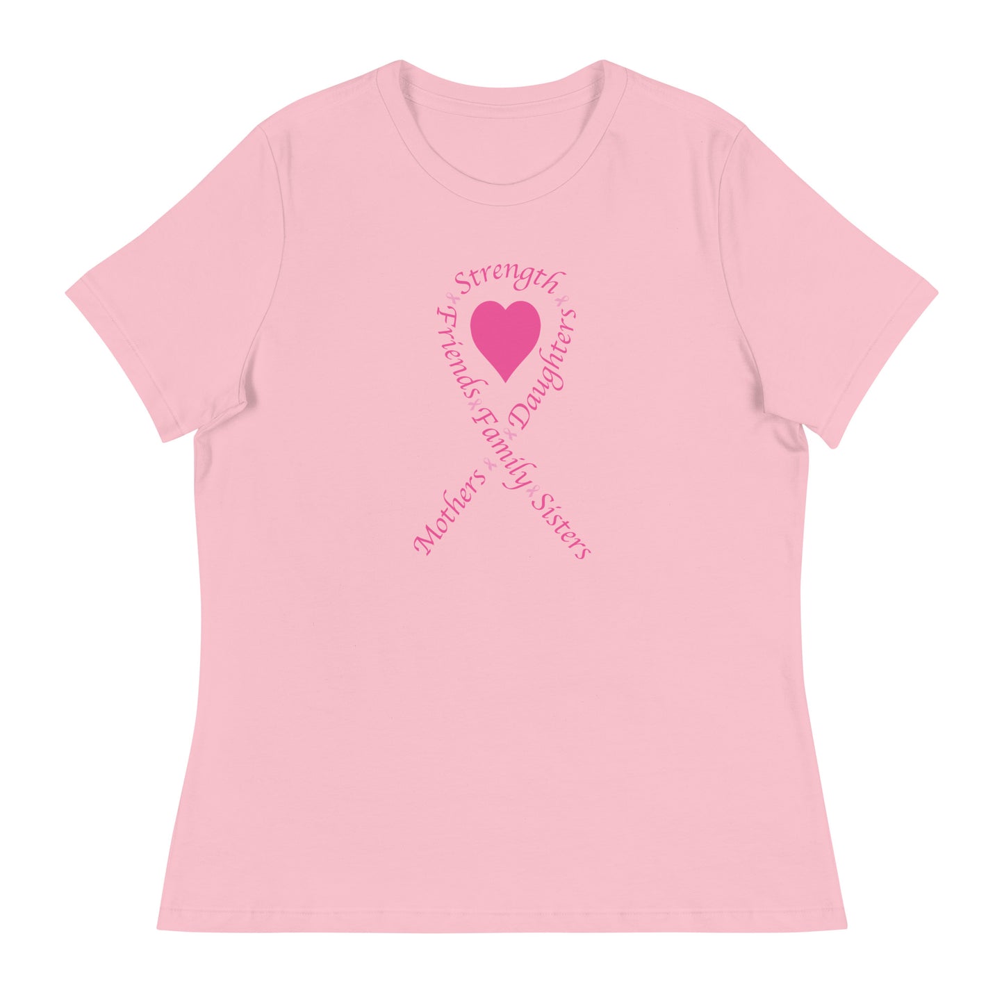 Pink Heart Ribbon Women's Relaxed T-Shirt