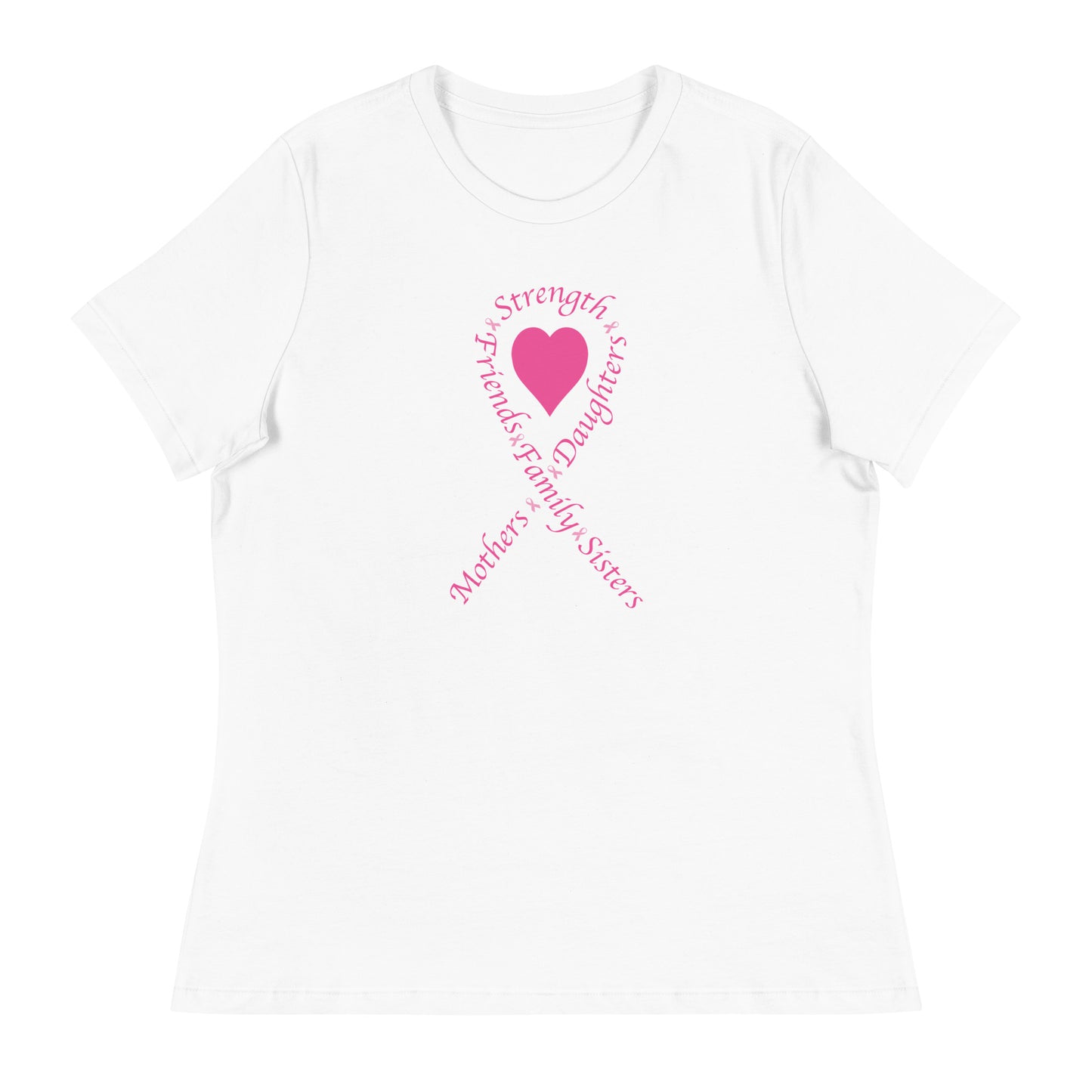 Pink Heart Ribbon Women's Relaxed T-Shirt