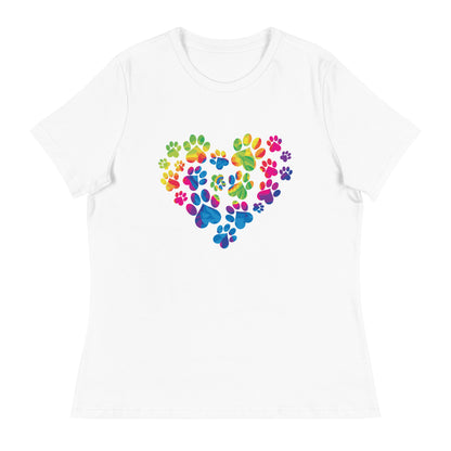 Anniversary Paw Print Love Women's Relaxed T-Shirt