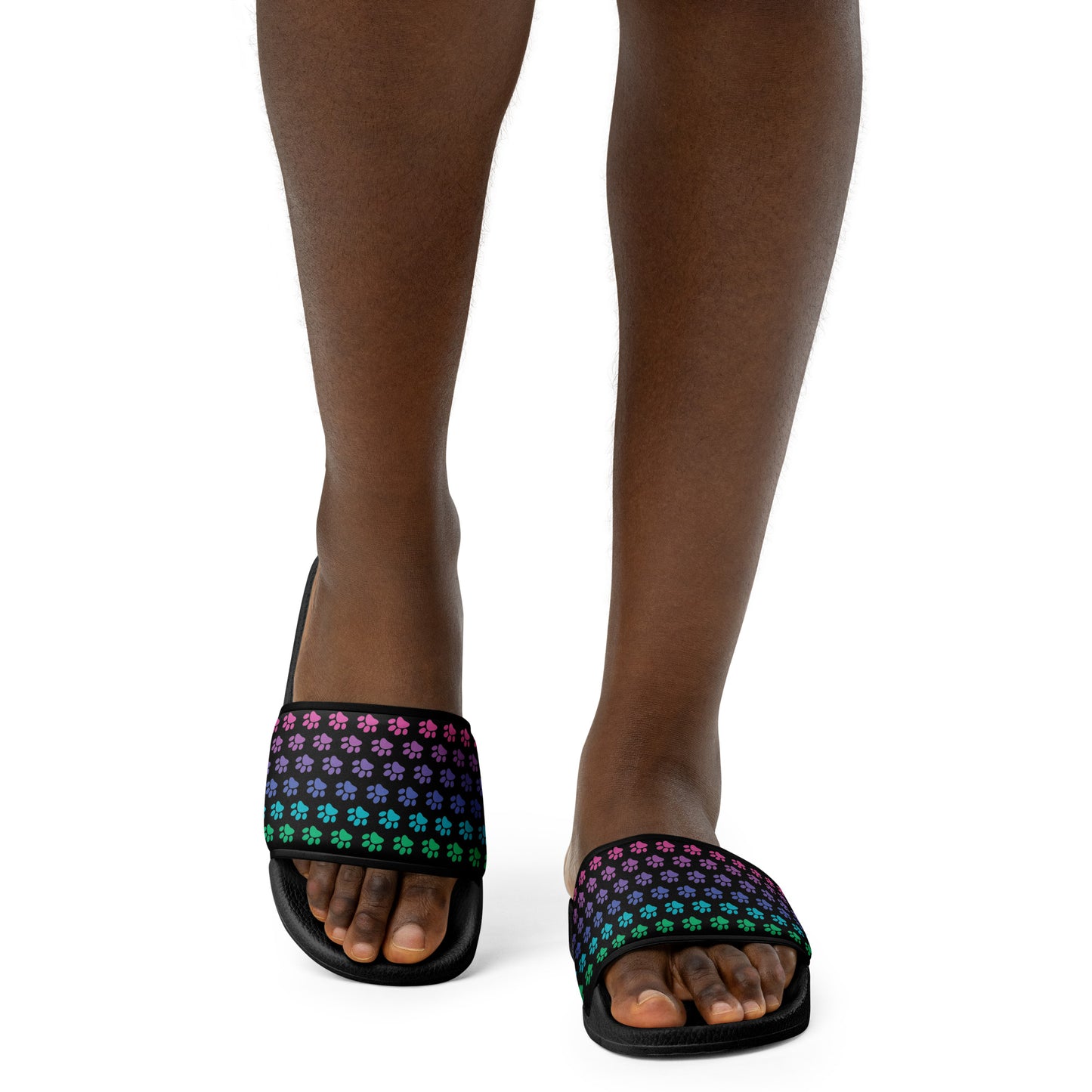 Rainbow Paw Print Women's Slides