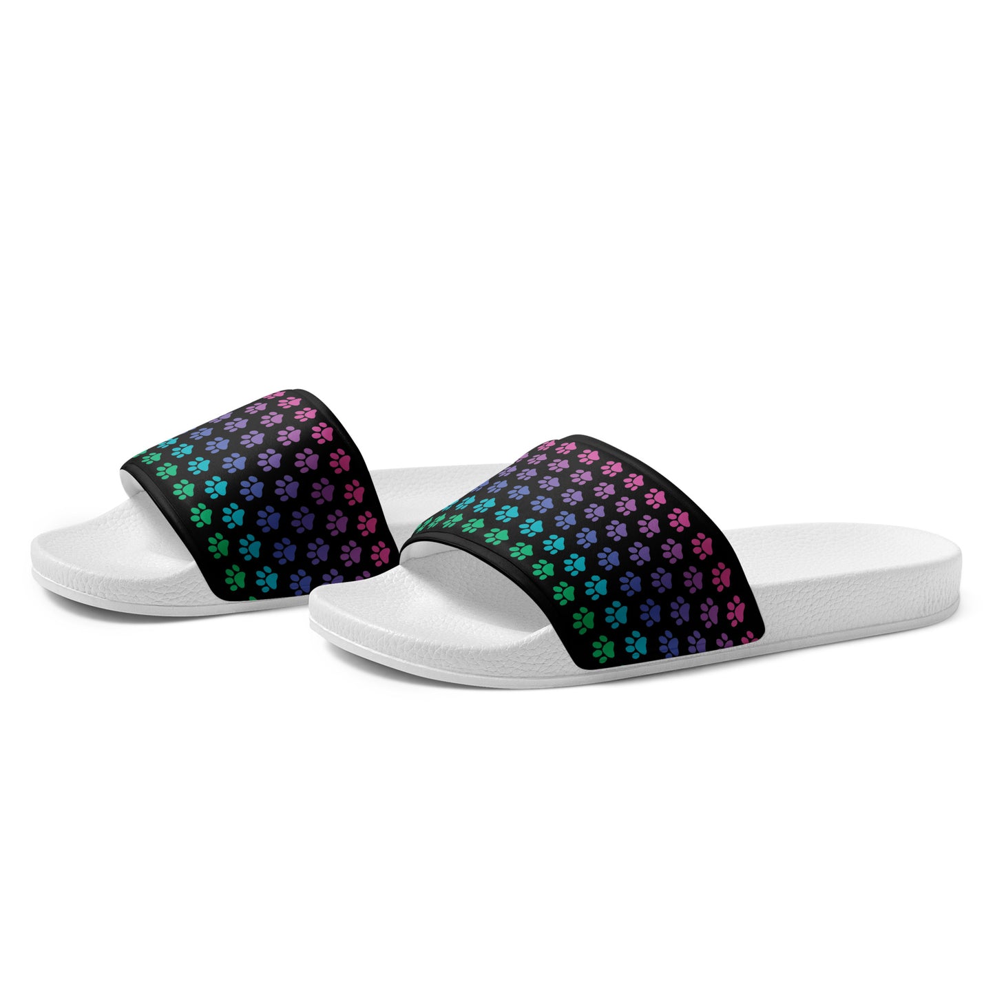 Rainbow Paw Print Women's Slides