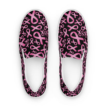 Pink Ribbons Slip On Canvas Shoes